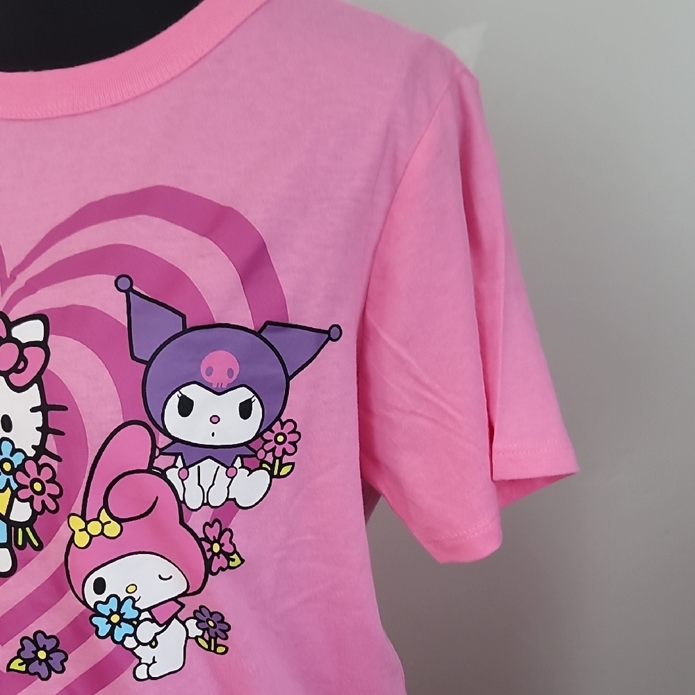 Hello Kitty Pink Short Sleeve Tee Heart Graphic - Picture 5 of 8